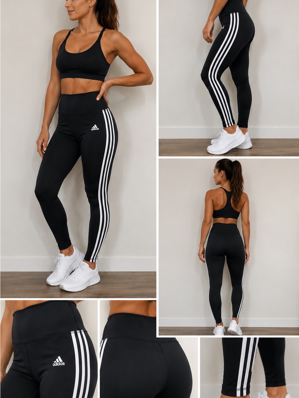 Adidas Climalite Black 3-Stripes Joggers Women’s Small